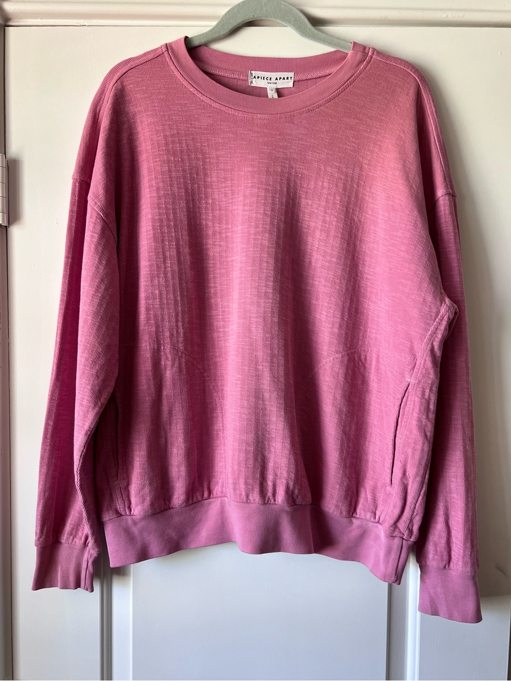 Apiece Apart Pink Crewneck Sweater w/ Pockets Sweatshirt